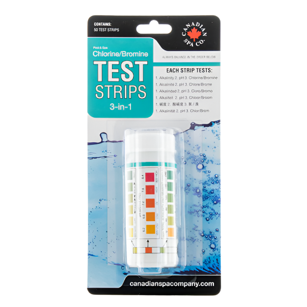 3 in 1 Chlorine Test Strips, 50 Pack