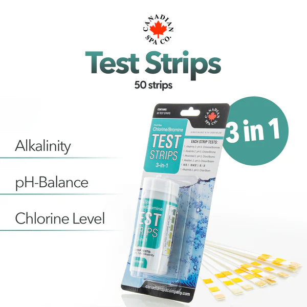 3 in 1 Chlorine Test Strips, 50 Pack
