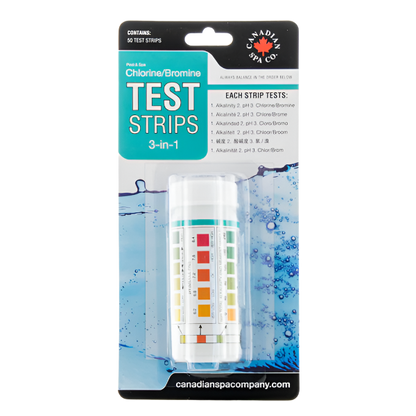 3 in 1 Chlorine Test Strips, 50 Pack