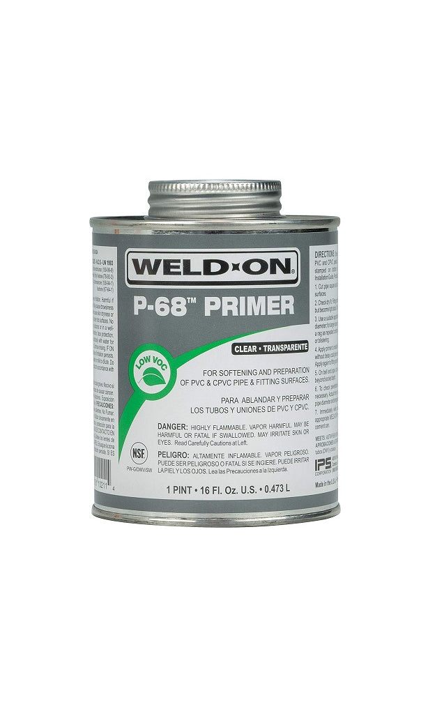 Pipe Glue Weld-On P-68 Primer - 1 Pint